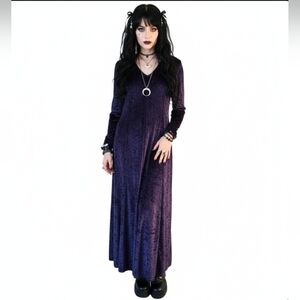 Brett Alixander Womens Maxi Dress Velvet purple size 12 wimsigoth gothic